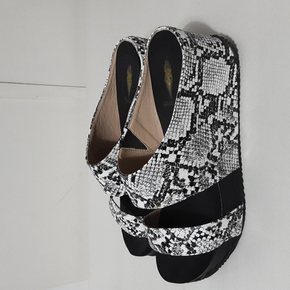 Volatile Snake Print Cross Strap Wedge Sandal - Picture 2 of 8